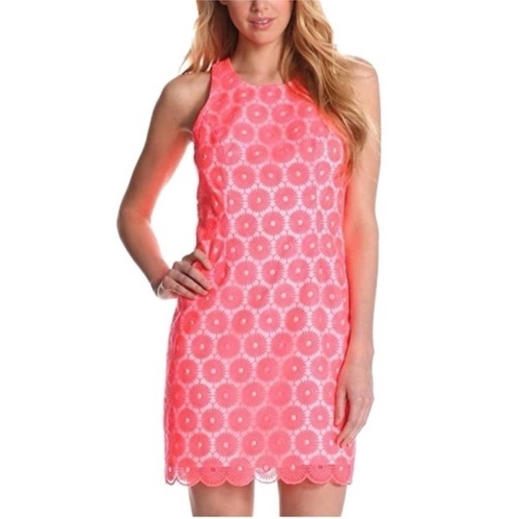 Lilly Pulitzer Pinwheel Pearl Shift Dress in Fiesta Pink Size 2 - Picture 1 of 8